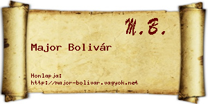 Major Bolivár névjegykártya